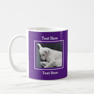Mug Photo de Chien blanc dormant tranquillement violet