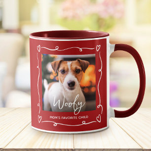Mug Photo de chien La mère favorite des enfants cœurs