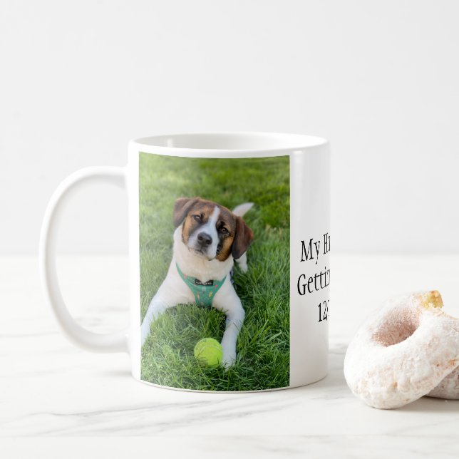 Mug Photo de chien 'Mes humains se marient' (Avec donut)