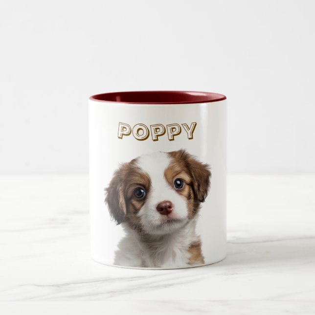 Mug photo de chien personnalisé - Nom personnalisé (Centre)
