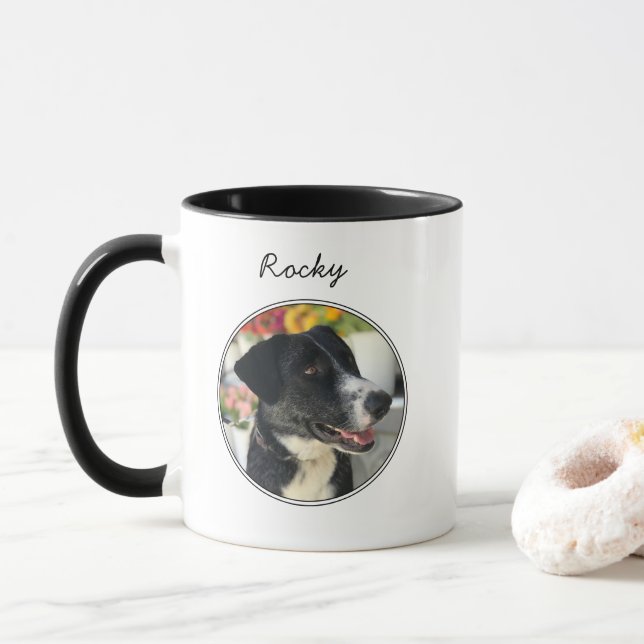 Mug Photo de chien personnalisée Animaux de compagnie  (Avec donut)