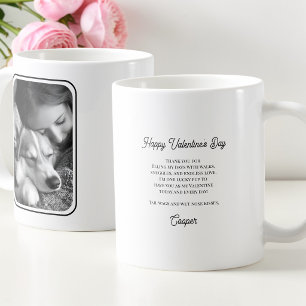 Mug Photo de chien personnalisée Happy Valentine's for