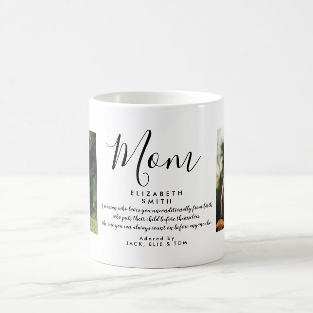 Mug Photo de citation de script élégant pour Maman (Centre)
