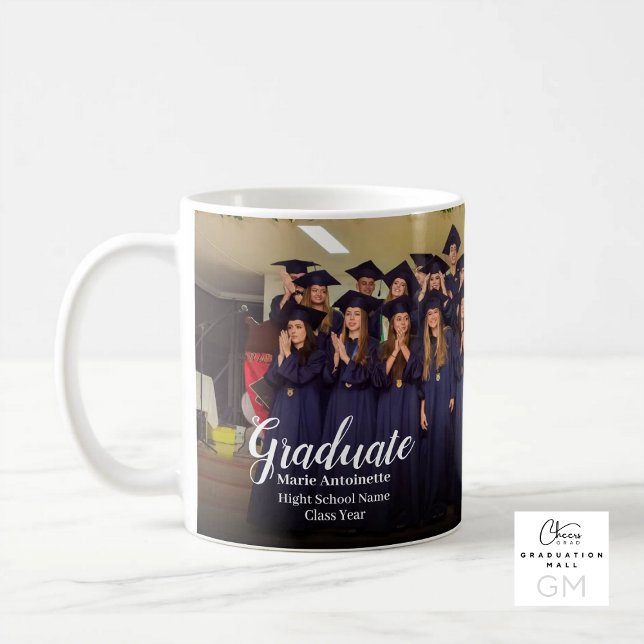 Mug Photo de classe de lycée pour la remise des diplôm (High School Group Class Photo Graduation Coffee Mug)