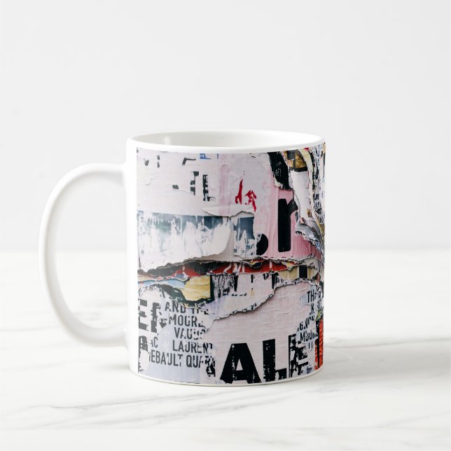Mug Photo de clôture de papiers déchirés (Gauche)
