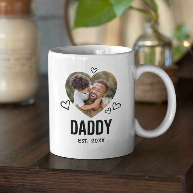Mug Photo de cœur de Papa esquissé (Créateur téléchargé)