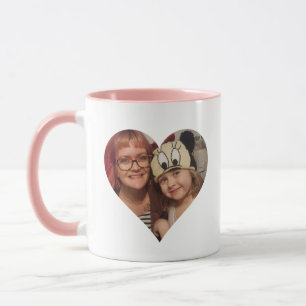 Mug Photo de coeur personnalisée et message pour maman