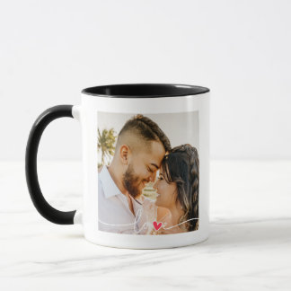 Mug Photo de couple romantique élégant avec texte d'am