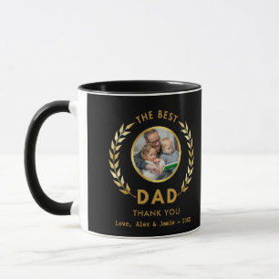 Mug Photo de couronne noire et or élégante pour le mei