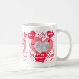 Mug Photo de coutume de coeurs d'amour de Valentine