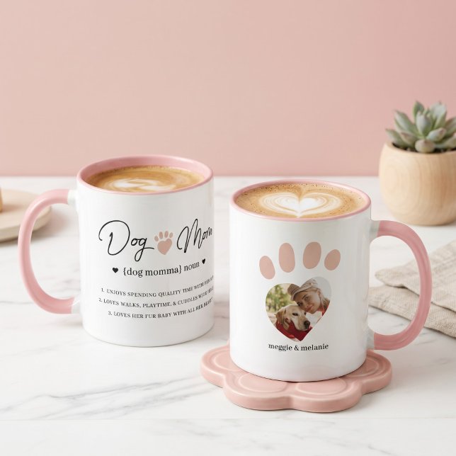 Mug Photo de définition personnalisée de maman de chie (Fun Humorous Dog Mom Personalized Definition Photo Mug)