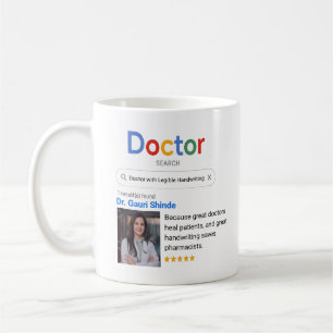 Mug Photo de docteur personnalisé avec nom et texte dr
