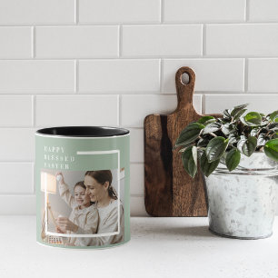 Mug Photo de famille branchée Green Happy Blessé Pâq