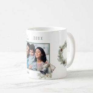 Mug photo de famille de Noël cloches cône couronne de