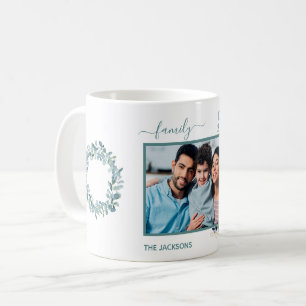 Mug Photo de famille eucalyptus vert nom blanc