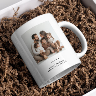 Mug Photo de famille & Joyeux et minimaliste lumineux