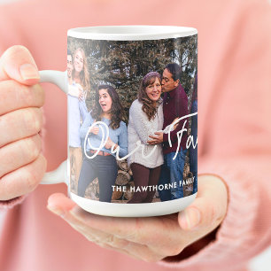 Mug Photo de famille moderne texte personnalisé mignon