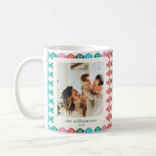 Mug Photo de famille Noël Rétro Atomique Flocon de nei