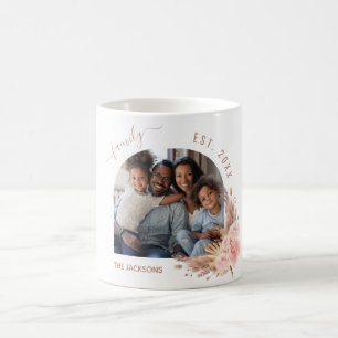 Mug Photo de famille pampas herbe rose or rose fleuron