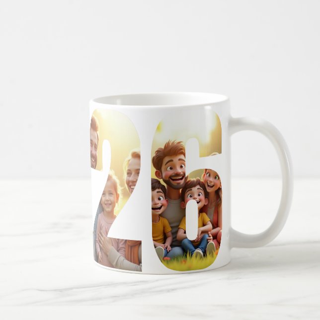 Mug Photo de famille personnalisée 2026 (Droite)