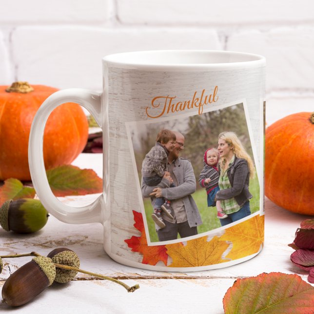 Mug Photo de famille Thanksgiving Elégant Merci béni (Créateur téléchargé)