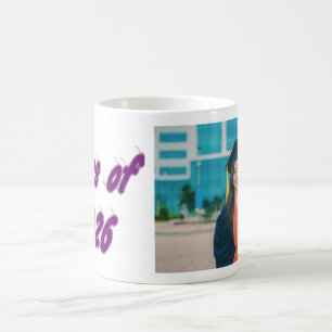 Mug Photo de fin d'études en typographie violette de l