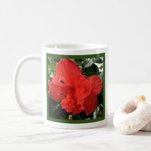 Mug Photo de Fleur double Hibiscus Orange brillant