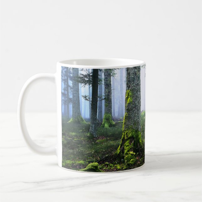 Mug Photo de forêt embrumée à l'aube  (Gauche)