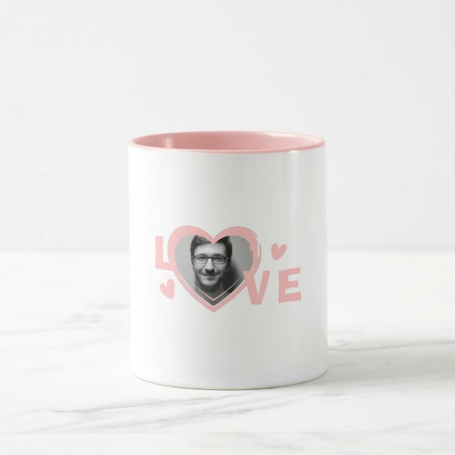 Mug Photo de forme d'amour personnalisée (Centre)