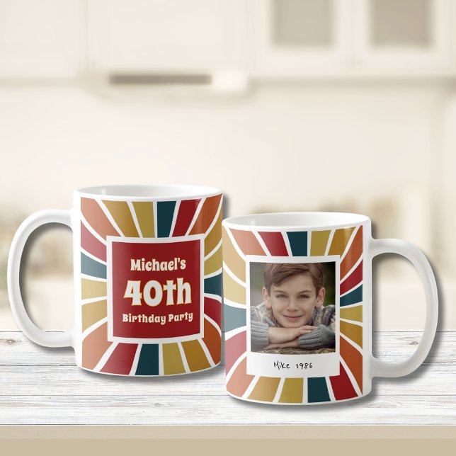 Mug Photo de garçon rétro pour 40e anniversaire (Créateur téléchargé)