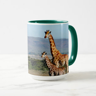 Mug Photo de girafe de la faune mère et bébé