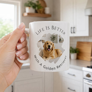 Mug Photo de Golden Retriever La vie est meilleure