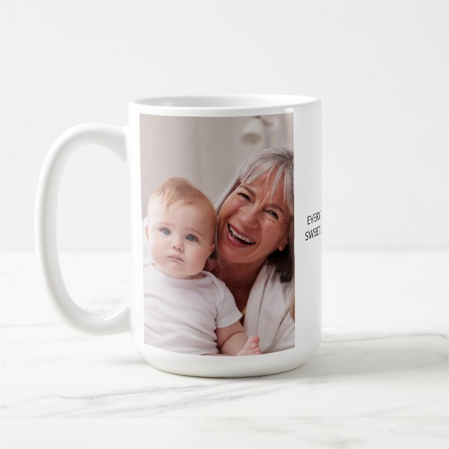 Mug Photo de grand-mère en noir et blanc 2 (Gauche)