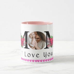 Mug photo de la fête des mères Cute HEART LOVE YOU