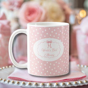 Mug Photo de la meilleure maman du monde Coquette Rose