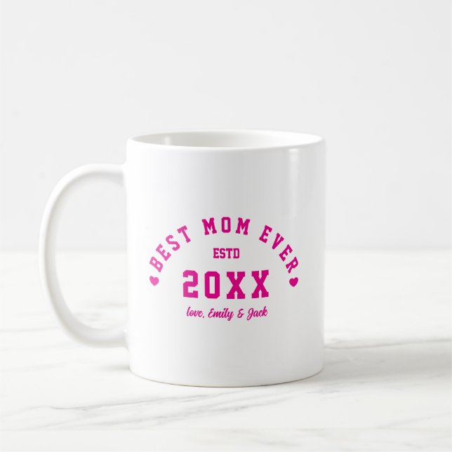 Mug Photo de la meilleure mère universitaire drôle (Gauche)