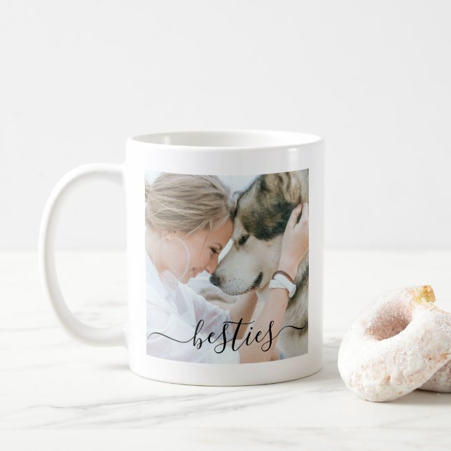Mug Photo de la mère et du chien Besties (Avec donut)