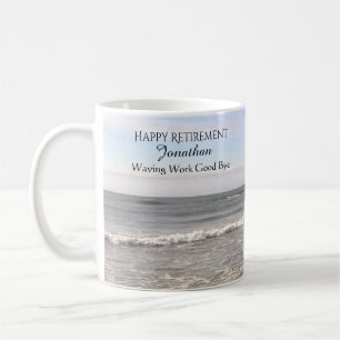 Mug Photo de la retraite heureuse des vagues de l'océ