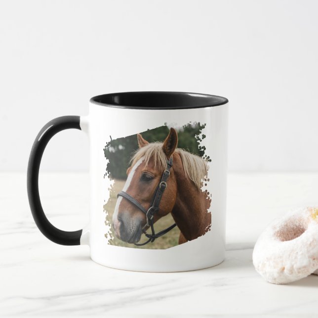 Mug Photo de l'amoureux du cheval à la mode moderne (Avec donut)
