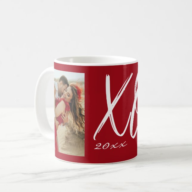 Mug Photo de l'année XO écriture moderne (Devant gauche)