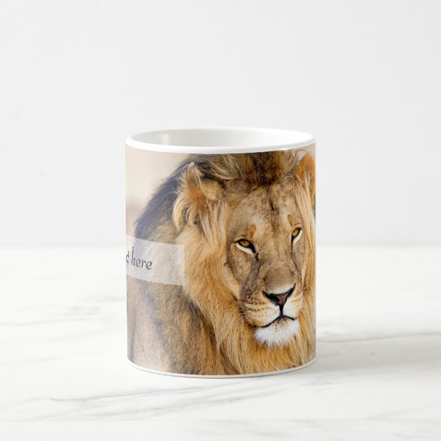 Mug Photo de lion majestueuse personnalisée (Centre)