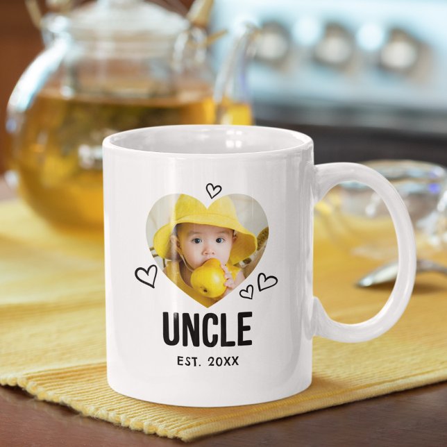 Mug Photo de l'oncle esquisse cœur (Créateur téléchargé)