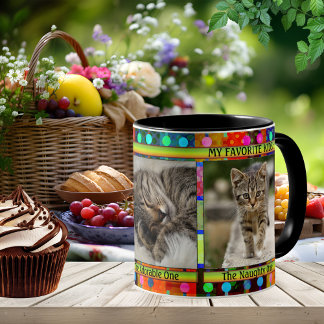 Mug Photo de maman de chat drôle coloré 