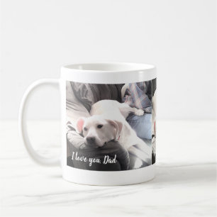Mug Photo de mignon chien blanc avec meilleur ami papa