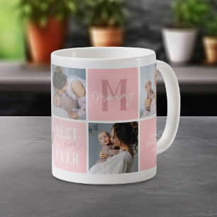 Mug Photo de Modern Pink Mom Collage