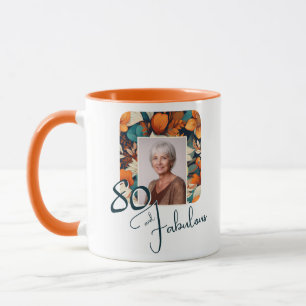 Mug Photo de naissance avec motif floral 80 et fabuleu