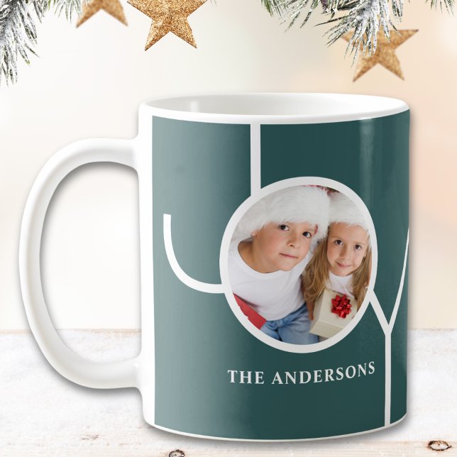 Mug Photo de Noël moderne vert (Créateur téléchargé)