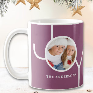 Mug Photo de Noël moderne violet