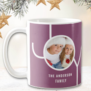 Mug Photo de Noël moderne violet