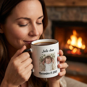 Mug Photo de Noël personnalisé pour bébé